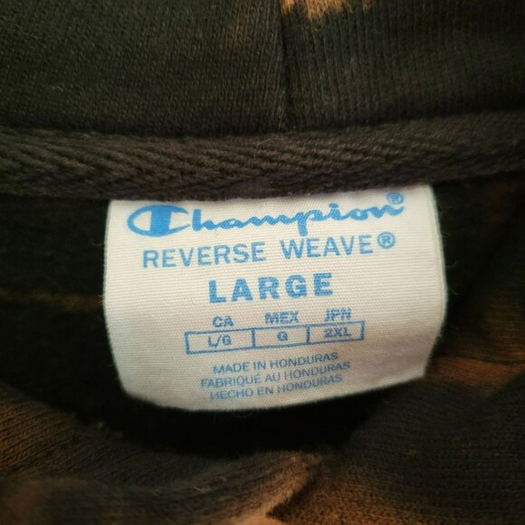 Champion Reverse Weave Bleach-Dye Hoodie Second Wind Coffee Caffeine & Gasoline - Picture 4 of 11